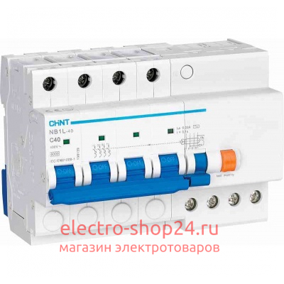 Дифференциальный автомат NB1L-40 4P C20 30mA тип AC 6кА (R) CHINT АВДТ 198119 198119 - магазин электротехники Electroshop