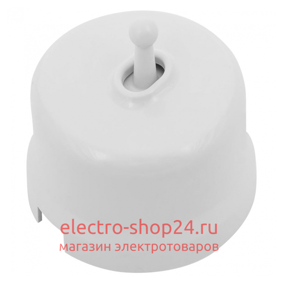 Кнопка 1-тумблерная ОП Bironi Лизетта пластик цвет белый (тумблерный) B1-230-21-PB B1-230-21-PB - магазин электротехники Electroshop