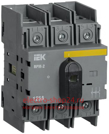 Выключатель-разъединитель модульный ВРМ-2 3P 125А IEK 4 модуля MVR20-3-125 MVR20-3-125 - магазин электротехники Electroshop