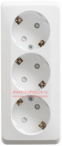 Розетка тройная с/з со шторками Schneider Electric Этюд белая PA16-012B PA16-012B - магазин электротехники Electroshop