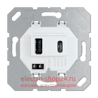 Зарядное устройство для USB тип А и USB тип С макс.3000 мА Jung белый механизм USB15CAWW USB15CAWW - магазин электротехники Electroshop