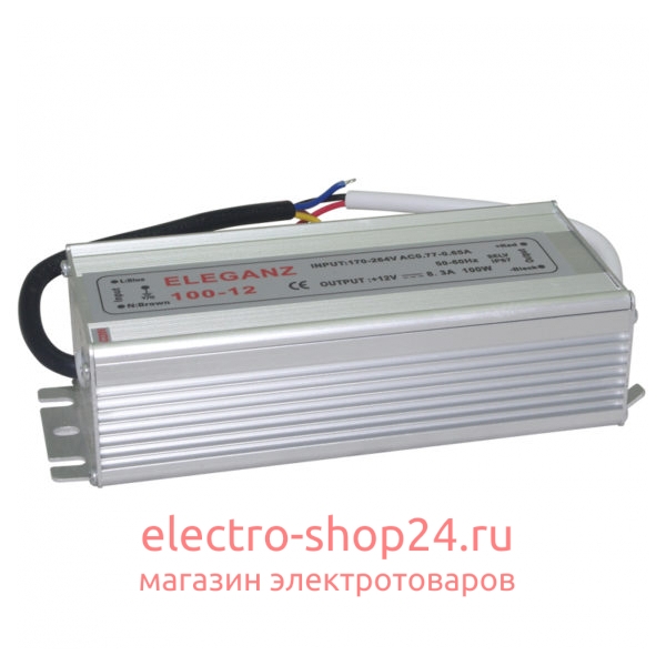 Блок питания (трансформатор) 100W 12V IP67 герметичный для светодиодной ленты 140х65х39мм IP67-100w-12v - магазин электротехники Electroshop