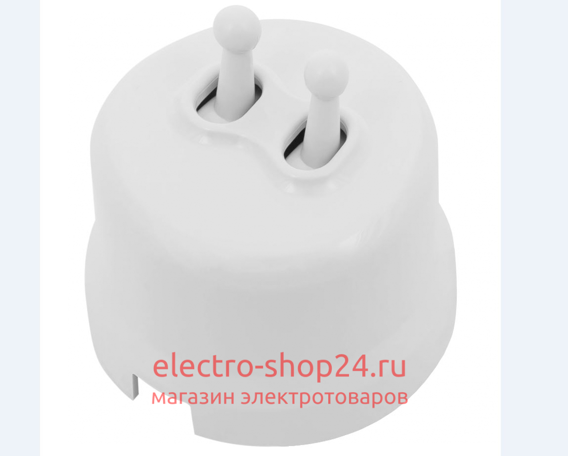 Выключатель 2-клавишный ОП Bironi Лизетта пластик цвет белый (тумблерный) B1-232-21 B1-232-21 - магазин электротехники Electroshop