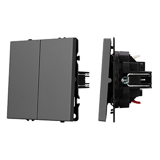 Механизм звонкового выключателя двухклавишный Arlight SWT-NOBE-MKR2-SFPL-GR (230V, 10A) (Серый базальт) 061740 061740 - магазин электротехники Electroshop