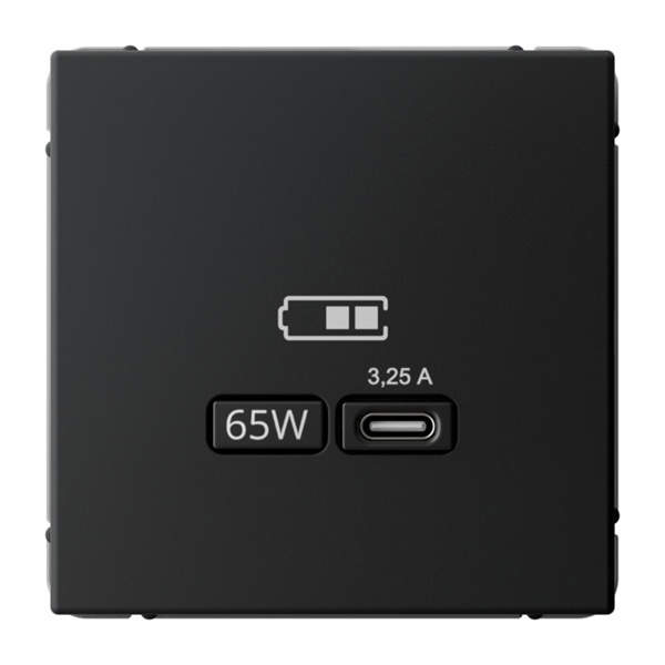 Зарядка USB ArtGallery тип-C 65Вт QC PD карбон Systeme Electric GAL001027 GAL001027 - магазин электротехники Electroshop