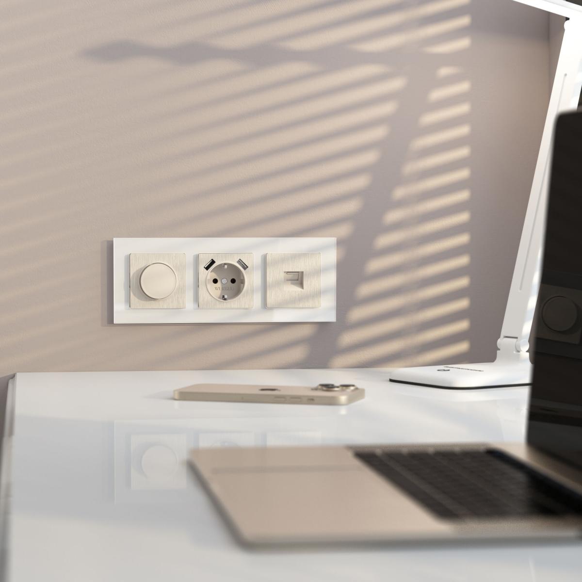 Розетка Werkel Ethernet RJ-45 перламутровый рифленый W1181013 4690389172717 4690389172717 - магазин электротехники Electroshop