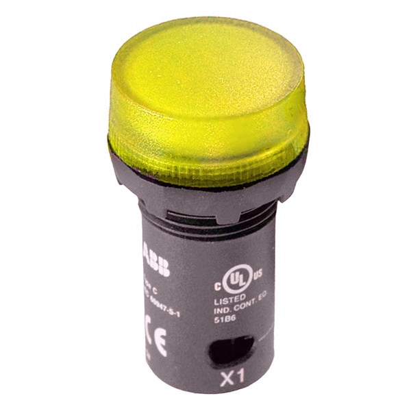 Лампа ABB CL2-523Y d22мм желтая со встроенным светодиодом 230В AC 1SFA619403R5233 1SFA619403R5233 - магазин электротехники Electroshop