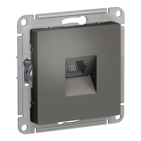 Розетка телефонная RJ11 AtlasDesign сталь Systeme Electric ATN000981 ATN000981 - магазин электротехники Electroshop