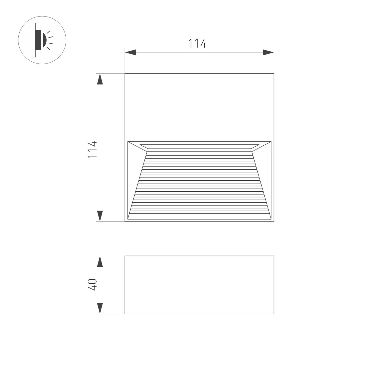 Cветильник для ступеней Arlight LGD-RIBONIK-S114x114-5W Day4000 (Черный, 50 deg, 230V) (IP65 Металл) 062919 062919 - магазин электротехники Electroshop
