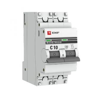 Автоматический выключатель 2P 10А (C) 4,5kA ВА 47-63 EKF PROxima (автомат) mcb4763-2-10C-pro mcb4763-2-10C-pro - магазин электротехники Electroshop