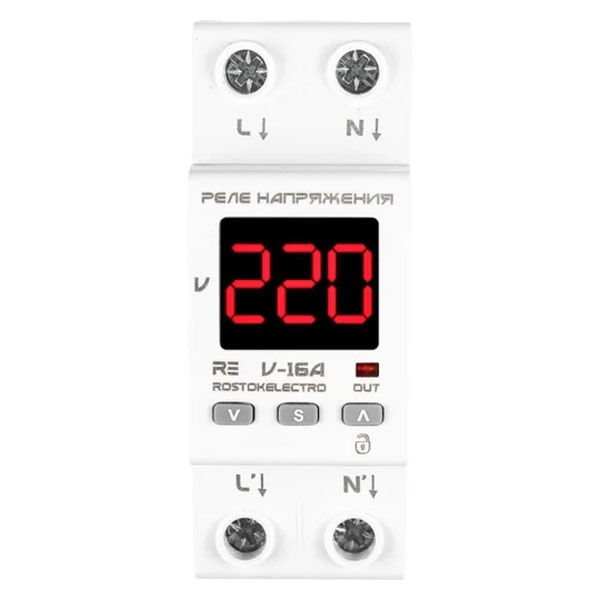 Реле напряжения RE V-16A ROSTOKELECTRO 46-206 46-206 - магазин электротехники Electroshop