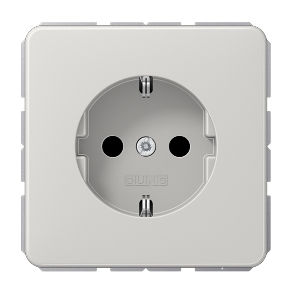 Розетка с заземлением Jung CD автозажим Светло-серый CD1520LG CD1520LG - магазин электротехники Electroshop