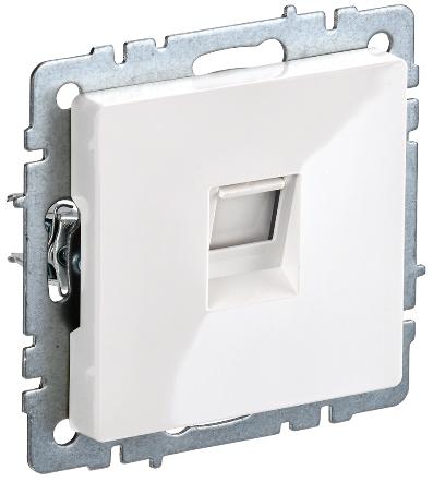 Розетка компьютерная RJ45 кат.5E IEK BRITE РК10-БрБ белый BR-K10-1-K01 BR-K10-1-K01 - магазин электротехники Electroshop