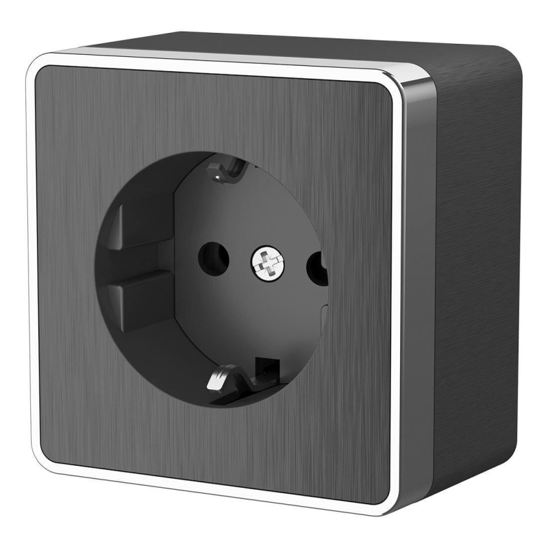 Розетка с заземлением Werkel Gallant графит рифленый W5071004 4690389164484 4690389164484 - магазин электротехники Electroshop