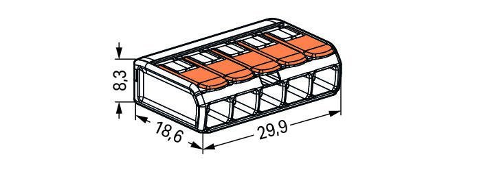 Клеммник WAGO 5 (одножильных или многожильных) х 0,08-4мм2 32A Cu 221-415 221-415 - магазин электротехники Electroshop