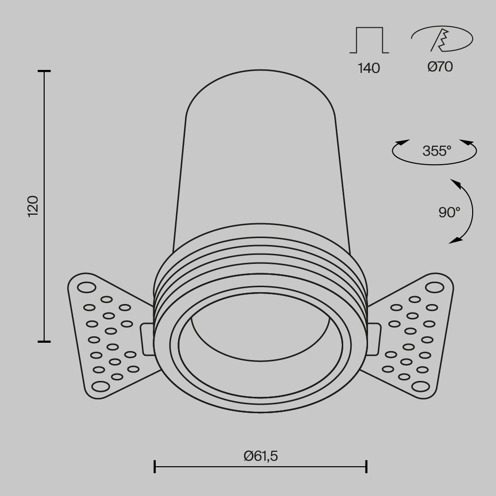 Встраиваемый спот Maytoni Technical Focus Led DL125-L12-3K-TRS-W DL125-L12-3K-TRS-W - магазин электротехники Electroshop