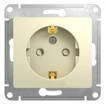 Розетка с заземлением со шторками 16А механизм Schneider Electric Glossa бежевый GSL000245 GSL000245 - магазин электротехники Electroshop