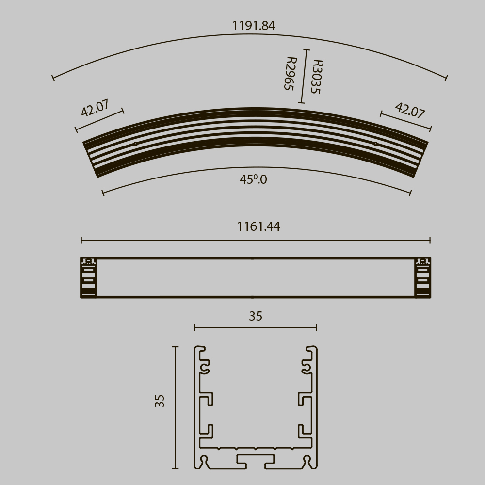 Радиусный профиль Maytoni Led strip ALM-3535R-B-D-45°-3M ALM-3535R-B-D-45°-3M - магазин электротехники Electroshop