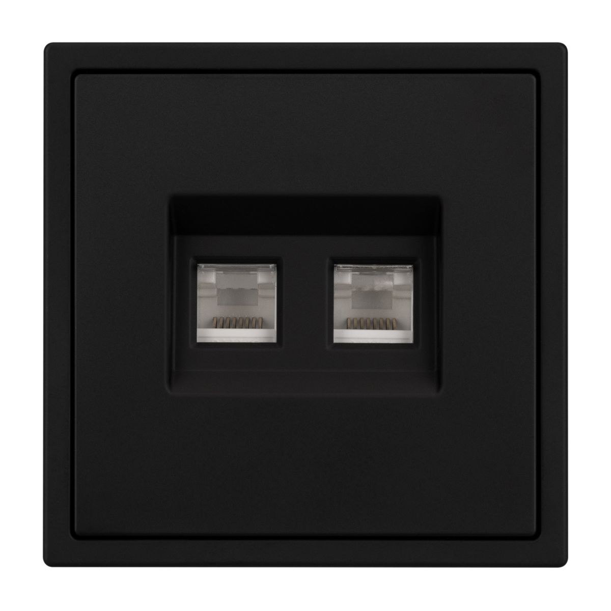 Розетка телефонная двойная софт-тач черный оникс Arlight SCT-MTL2-SFPL-BK (2хRJ-11, 4C) 054309(1) 054309(1) - магазин электротехники Electroshop