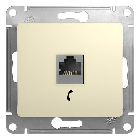 Розетка телефонная RJ11 механизм Schneider Electric Glossa бежевый GSL000281T GSL000281T - магазин электротехники Electroshop