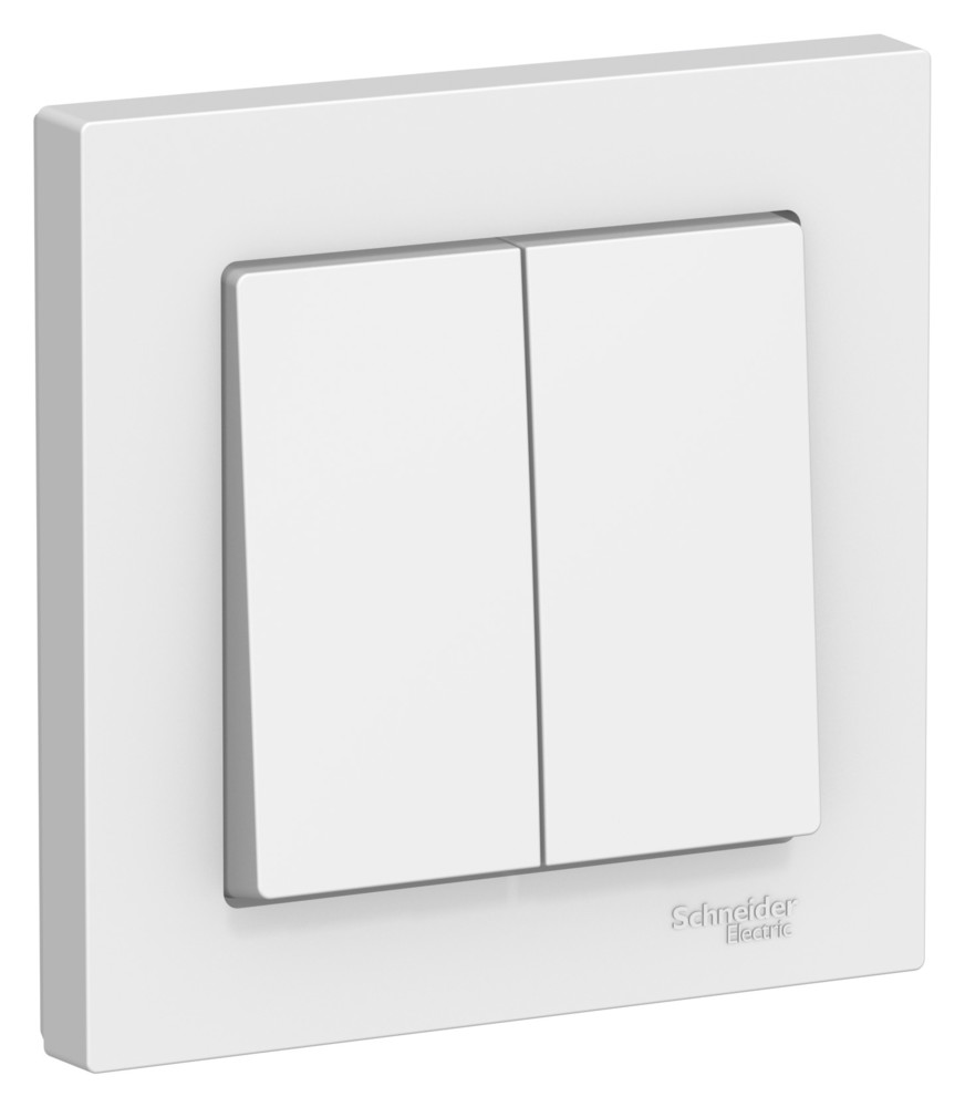 Двухклавишный выключатель 10А в сборе AtlasDesign лотос Systeme Electric ATN001352 ATN001352 - магазин электротехники Electroshop
