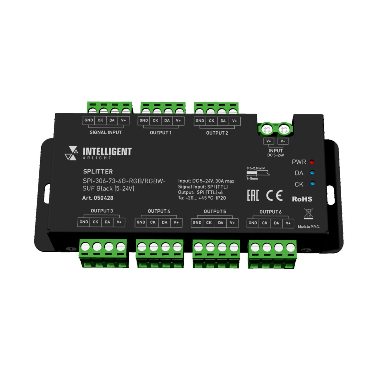 Сплиттер Arlight SPI-306-73-6G-RGB/RGBW-SUF Black (5-24V) (IARL, IP20 Металл) 050428 050428 - магазин электротехники Electroshop