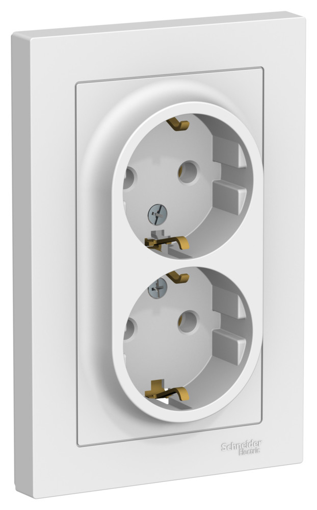 Розетка двойная с заземлением 16А в сборе AtlasDesign лотос Systeme Electric ATN001324 ATN001324 - магазин электротехники Electroshop