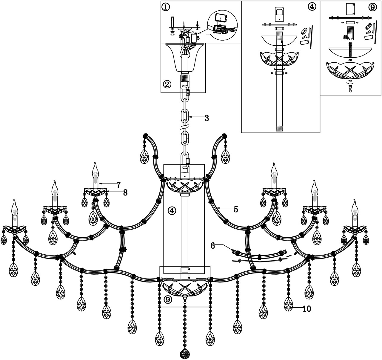 Подвесная люстра Maytoni Erna DIA880-PL-56-G DIA880-PL-56-G - магазин электротехники Electroshop