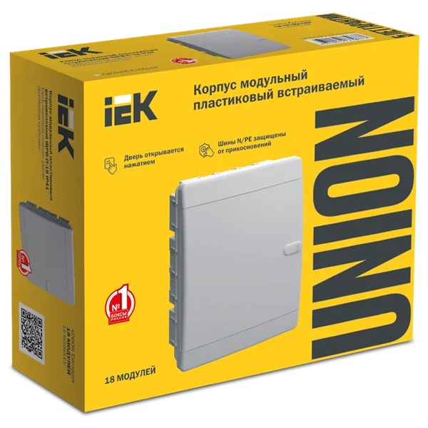 Щит встраиваемый UNION Compact ЩРВ-П-18 (2х9)м белая дверь IP41 IEK UIC-KP13-V-18-41-K01 UIC-KP13-V-18-41-K01 - магазин электротехники Electroshop