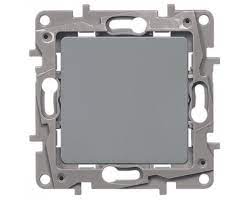 Кнопка Legrand Etika 6А, алюминий  672414 672414 - магазин электротехники Electroshop