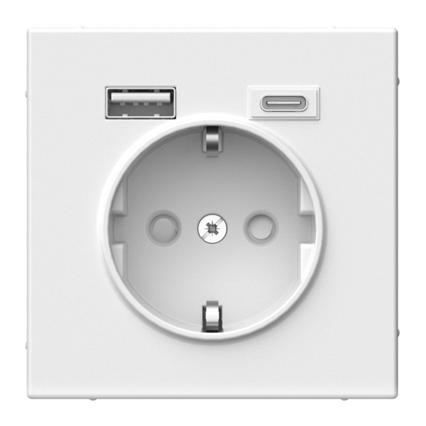 Зарядка USB с розеткой 2P+E ArtGallery тип-А и тип-C 5В/2,4А/3,0А, 2х5В/1,5 белая Systeme Electric GAL000132 GAL000132 - магазин электротехники Electroshop