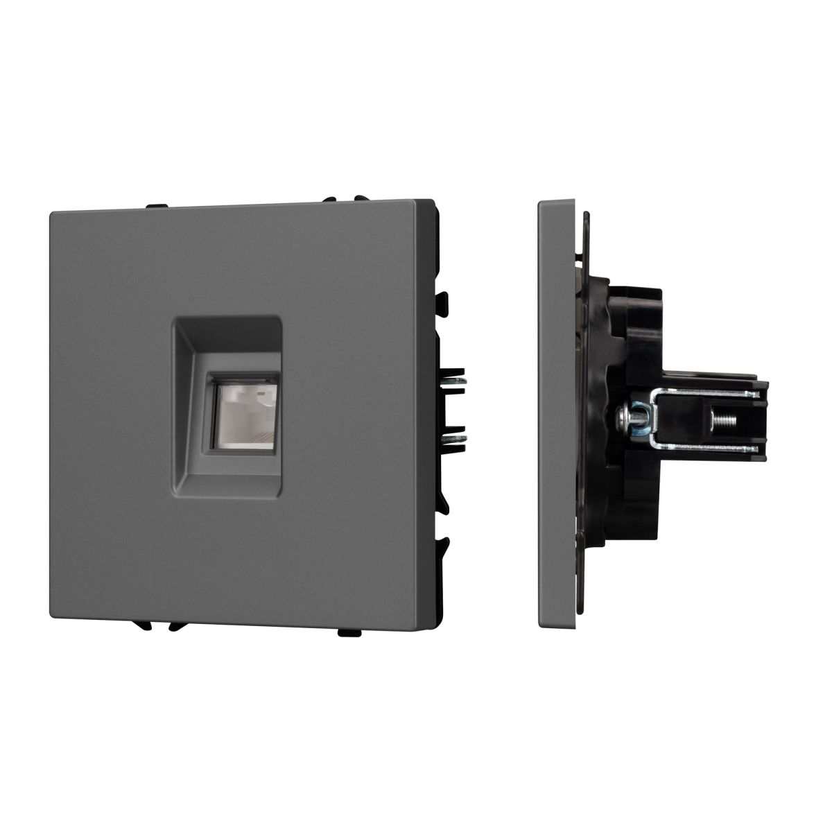 Розетка телефонная софт-тач серый базальт Arlight SCT-MTL1-SFPL-GR (RJ-11, 4C) 054303(1) 054303(1) - магазин электротехники Electroshop