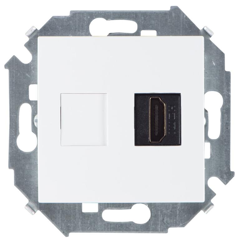 Розетка HDMI аудио/видео v1.4 тип А Simon 15 белый 1591407-030 1591407-030 - магазин электротехники Electroshop