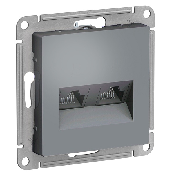 Розетка двойная компьютерная RJ45+RJ45 кат 5E AtlasDesign грифель Systeme Electric ATN000785 ATN000785 - магазин электротехники Electroshop