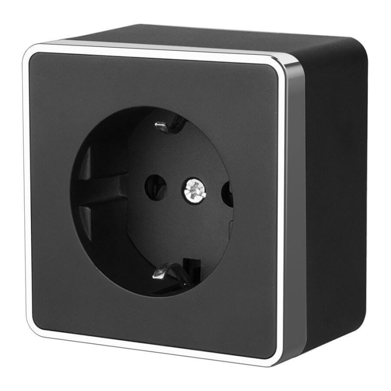 Розетка с заземлением Werkel Gallant черный/хром W5071035 4690389164514 4690389164514 - магазин электротехники Electroshop