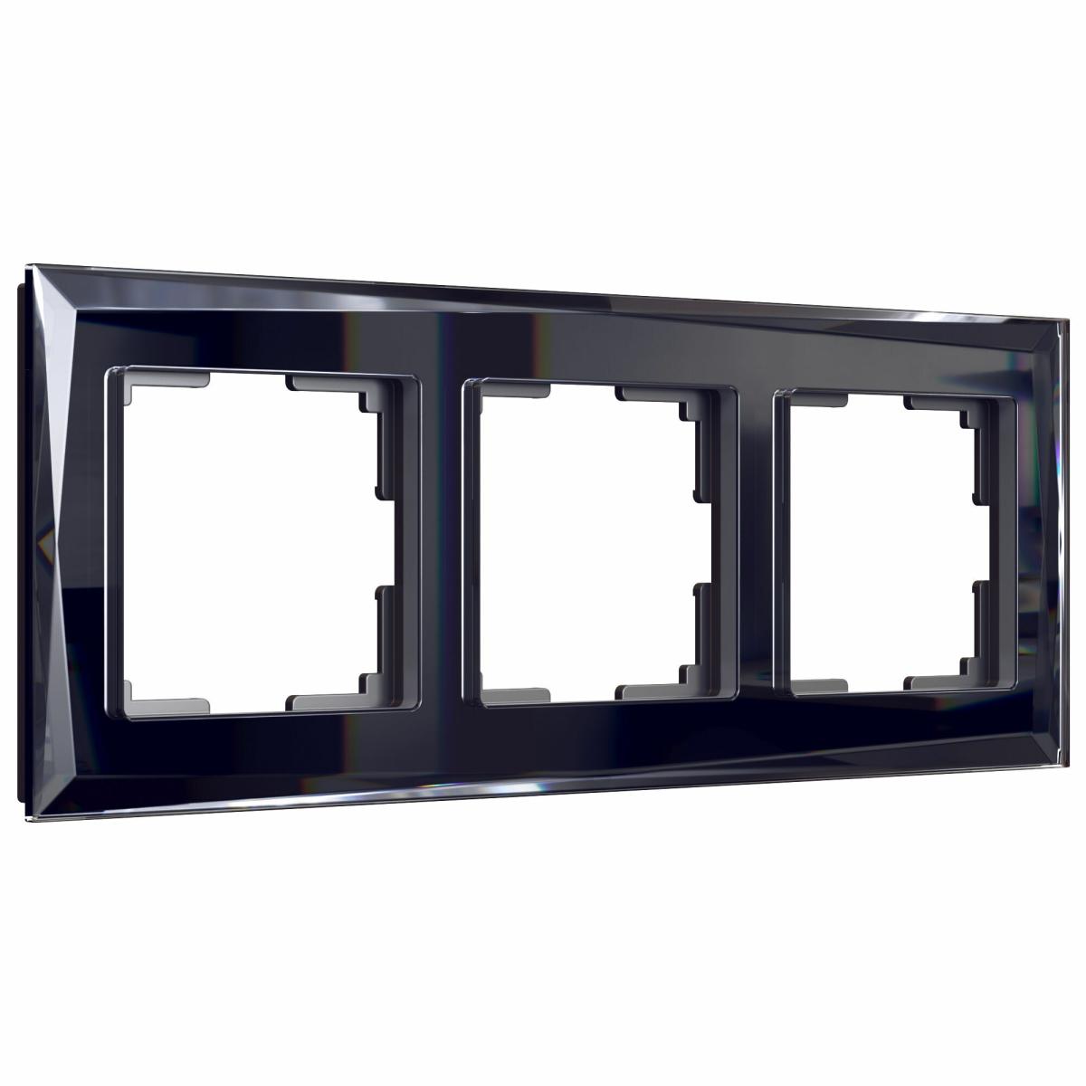 Рамка Werkel Diamant на 3 поста черный W0031208 4690389172762 4690389172762 - магазин электротехники Electroshop