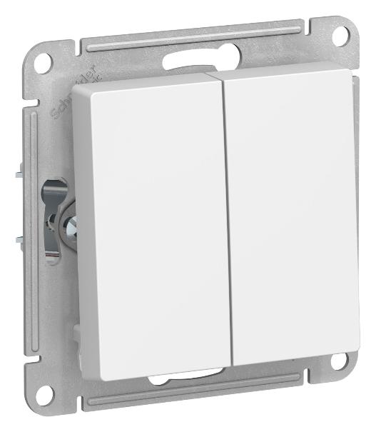 Двухклавишный выключатель 10А AtlasDesign белый Systeme Electric ATN000151 ATN000151 - магазин электротехники Electroshop