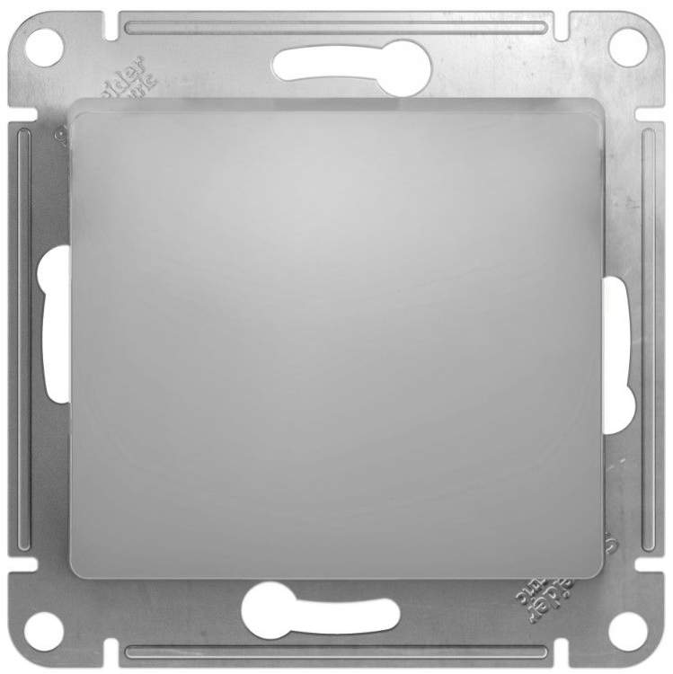Одноклавишный переключатель с подсветкой 10А механизам Systeme Electric Glossa алюминий GSL000363 GSL000363 - магазин электротехники Electroshop