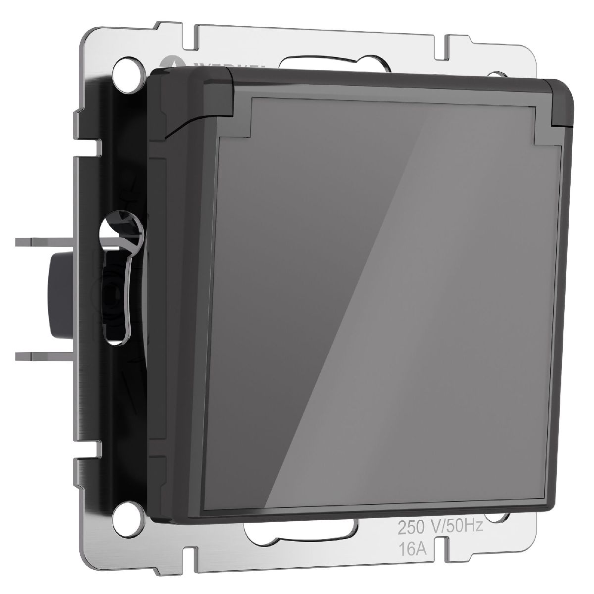 Розетка с заземлением, крышкой и шторками Werkel 4690389197529 W1171244 a064092 4690389197529 - магазин электротехники Electroshop
