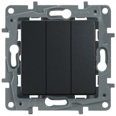 Выключатель трехклавишный Legrand Etika антрацит 672643 672643 - магазин электротехники Electroshop