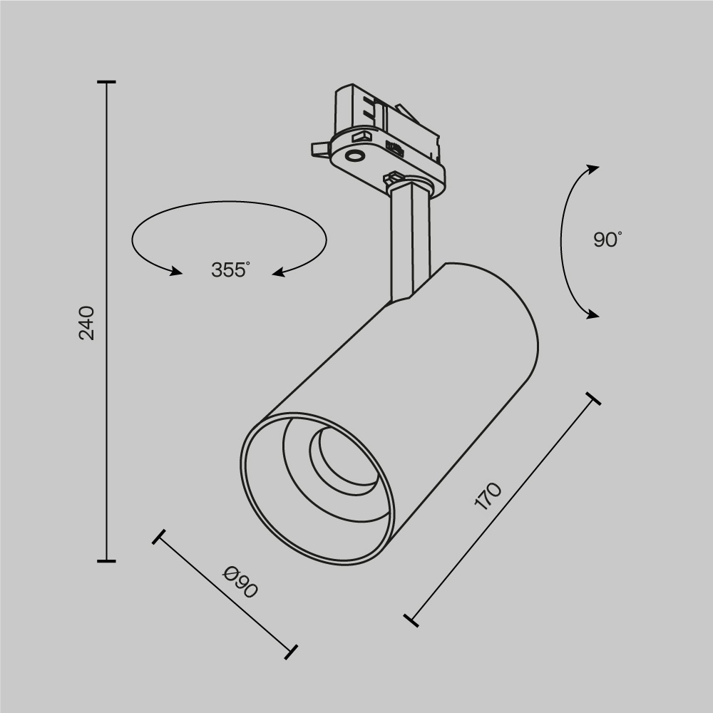 Трековый трехфазный светильник Maytoni Technical Focus Led TR197-3-40WCCT-M-W TR197-3-40WCCT-M-W - магазин электротехники Electroshop