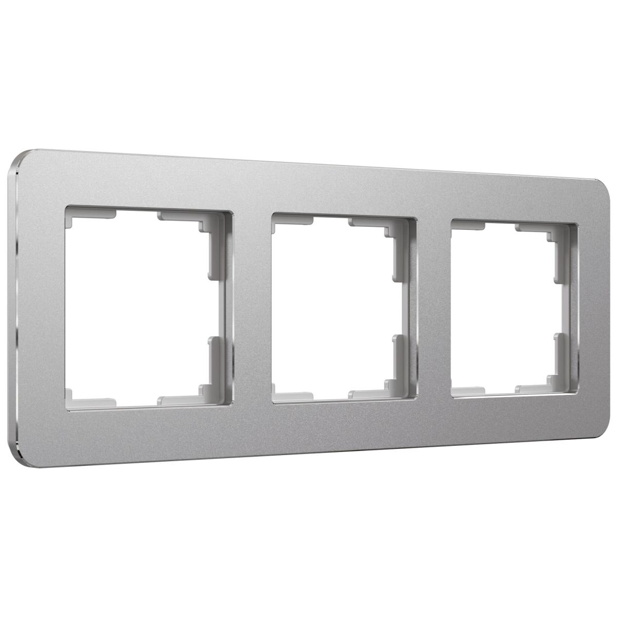 Рамка на 3 поста Werkel Platinum алюминий 4690389184475 W0032606 4690389184475 - магазин электротехники Electroshop