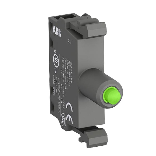 Патрон ABB MLBL-07G со встроенным светодиодом зеленый 230В AC 1SFA611621R1072 1SFA611621R1072 - магазин электротехники Electroshop
