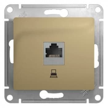 Розетка компьютерная RJ45 кат.5E механизм Schneider Electric Glossa титан GSL000481K GSL000481K - магазин электротехники Electroshop
