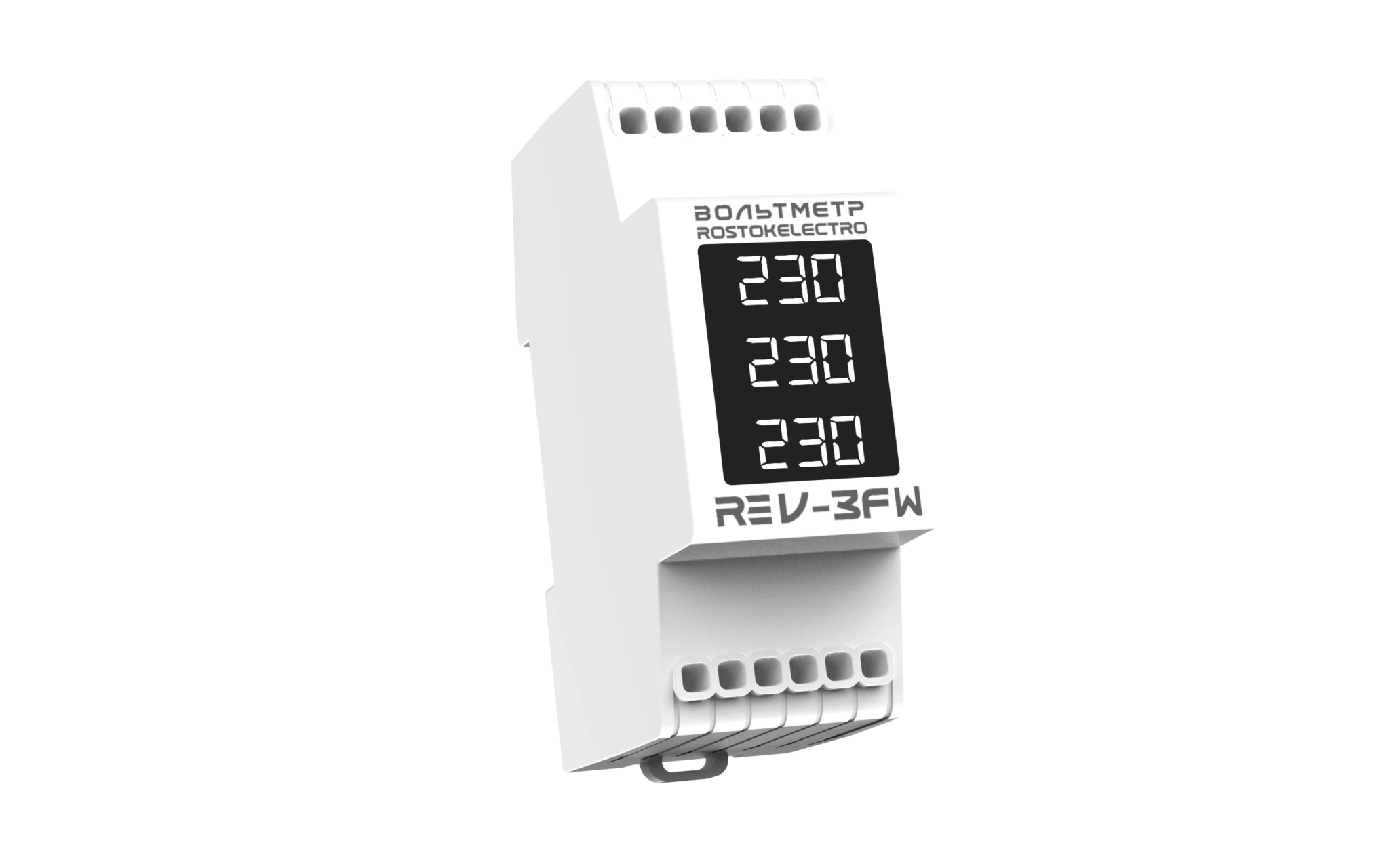 Вольтметр трехфазный RE V-3F W с белой индикацией ROSTOKELECTRO 46-640 46-640 - магазин электротехники Electroshop