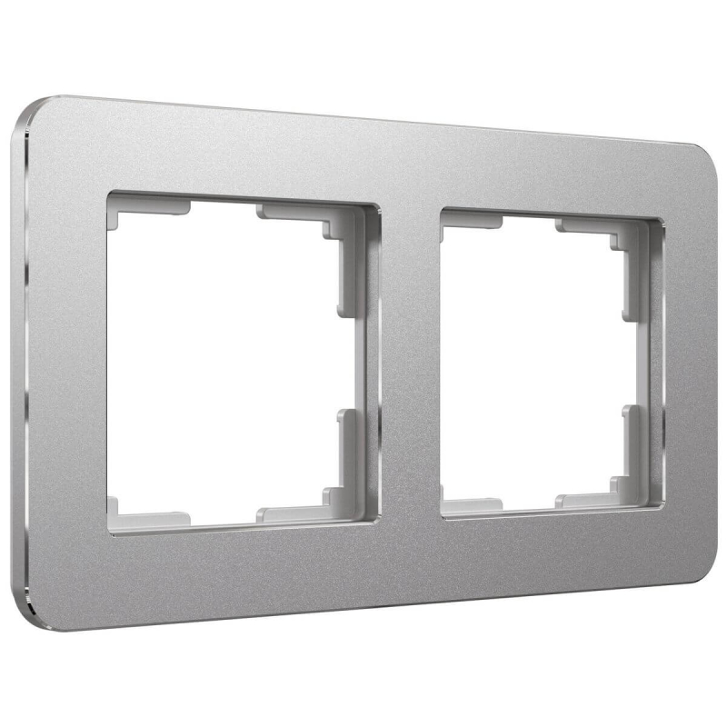 Рамка на 2 поста Werkel Platinum алюминий 4690389184444 W0022606 4690389184444 - магазин электротехники Electroshop