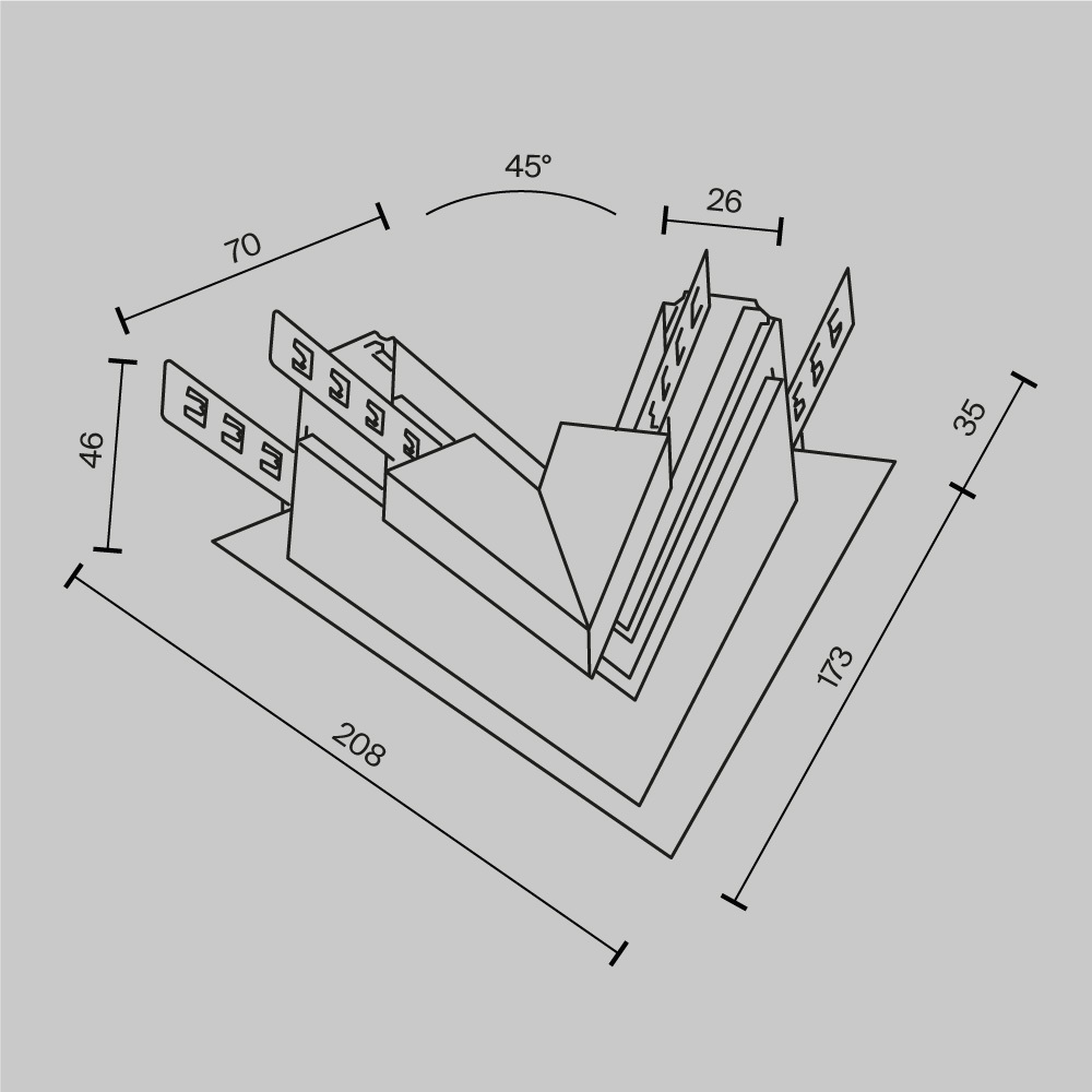 Угол-соединитель Maytoni Magnetic track system Exility TRA034CLS-42.12B TRA034CLS-42.12B - магазин электротехники Electroshop