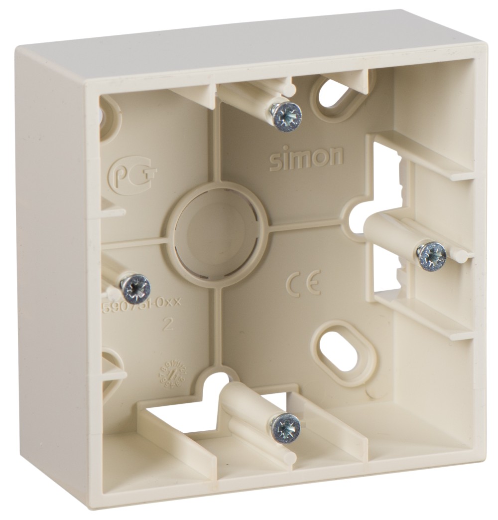 Коробка для накладного монтажа 1 пост Simon 15 слоновая кость 1590751-031 1590751-031 - магазин электротехники Electroshop