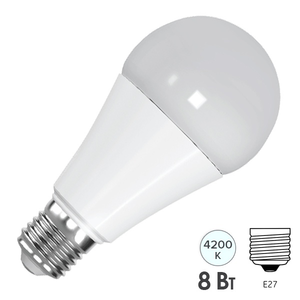 Лампа светодиодная FL-LED-A60 8W 4200K 800lm 220V E27 Foton Lighting 615268 615268 - магазин электротехники Electroshop
