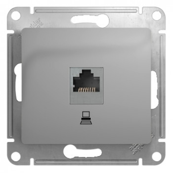 Розетка компьютерная RJ45 кат.5E механизм Systeme Electric Glossa. алюминий GSL000381K GSL000381K - магазин электротехники Electroshop